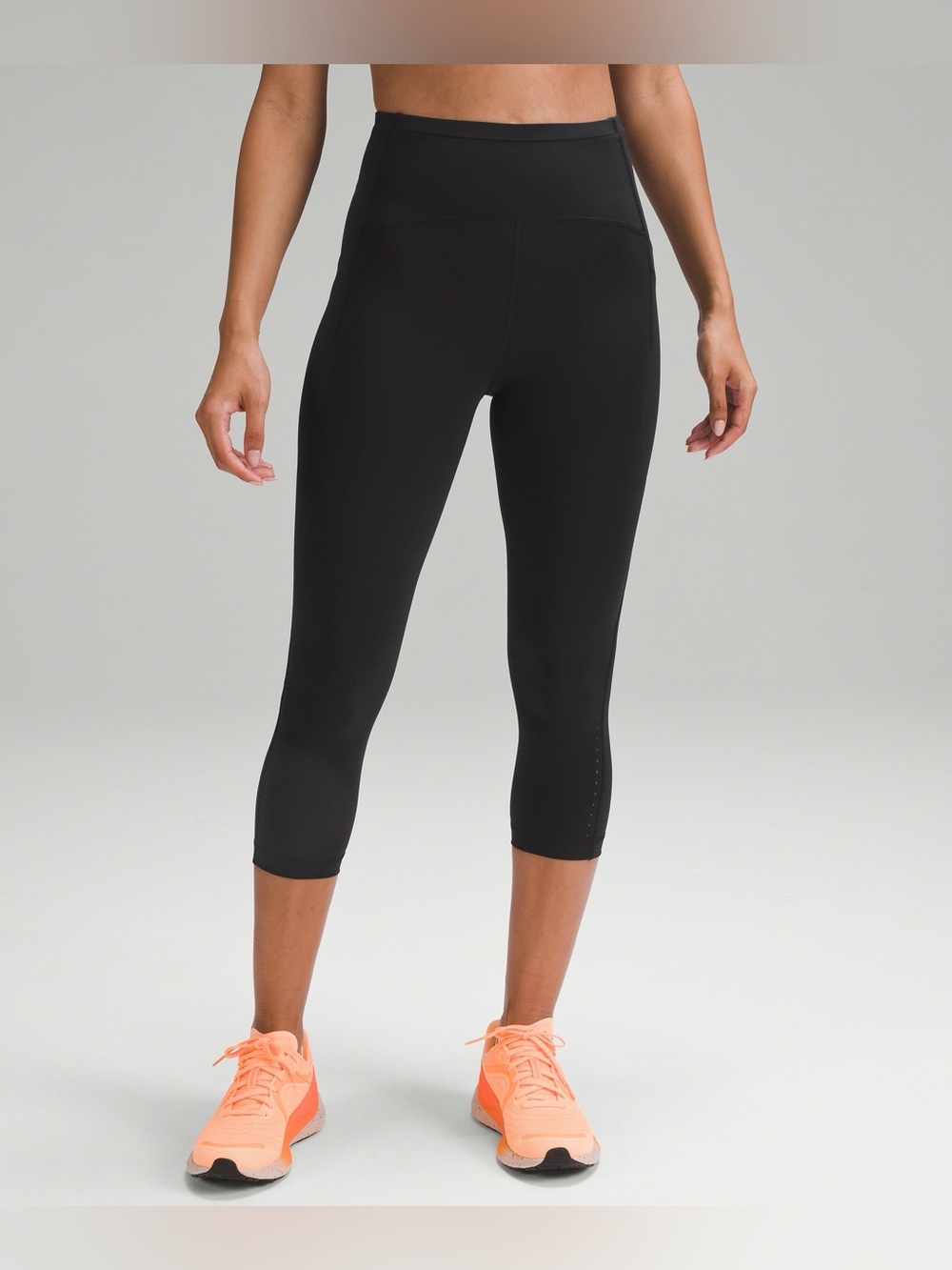 lululemon athletica Black Cropped High-Rise Leggings